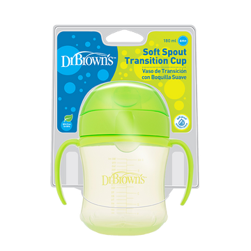 Dr Brown's Κύπελλο με Καπάκι & Λαβές Λαχανί 180ml, 6m+